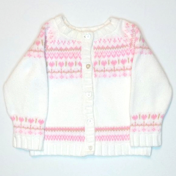 Carter's , White, knit, button-up, cardigan US 9 Month - Picture 1 of 6